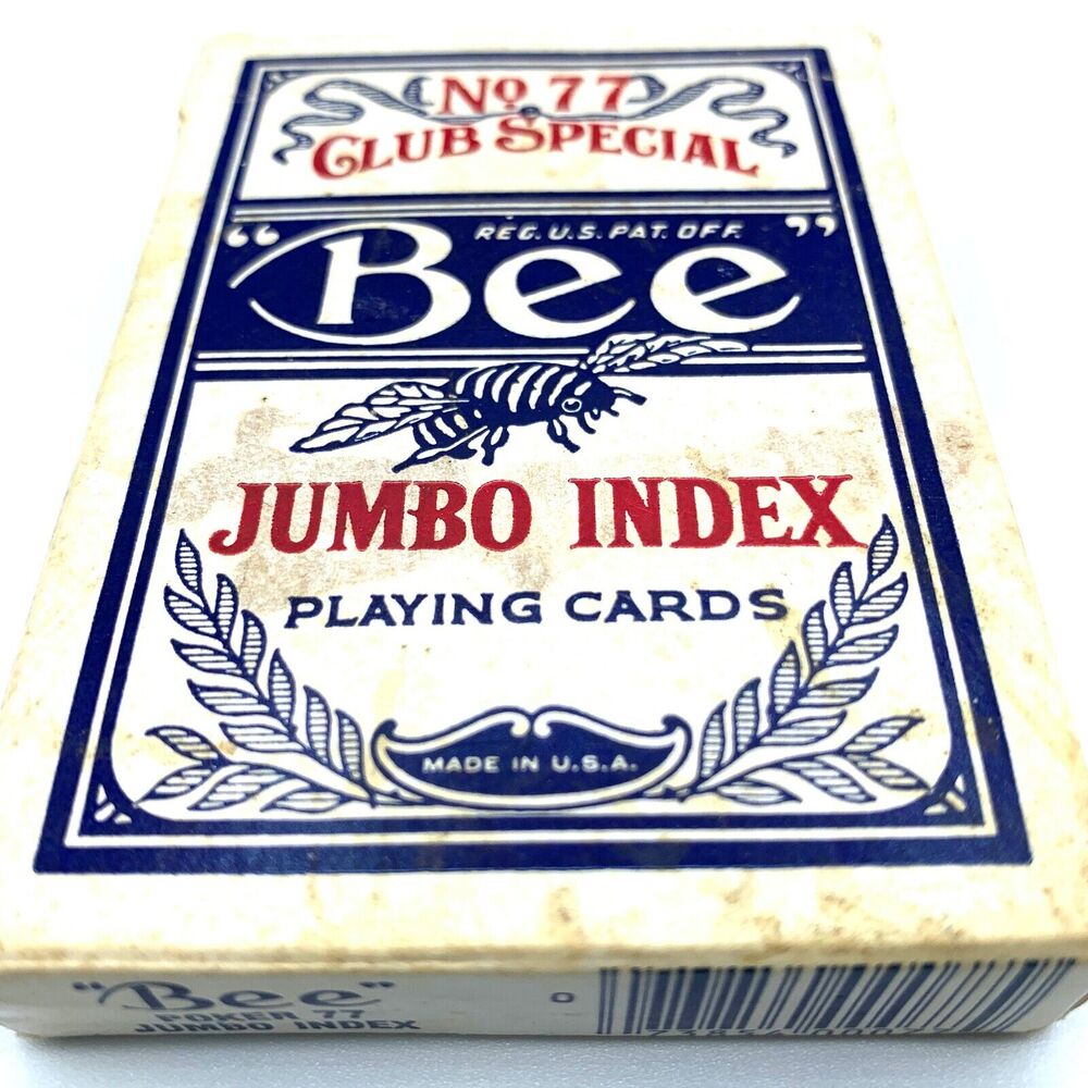 Vintage Bee No. 77 Club Special Jumbo Index Playing Cards complete deck